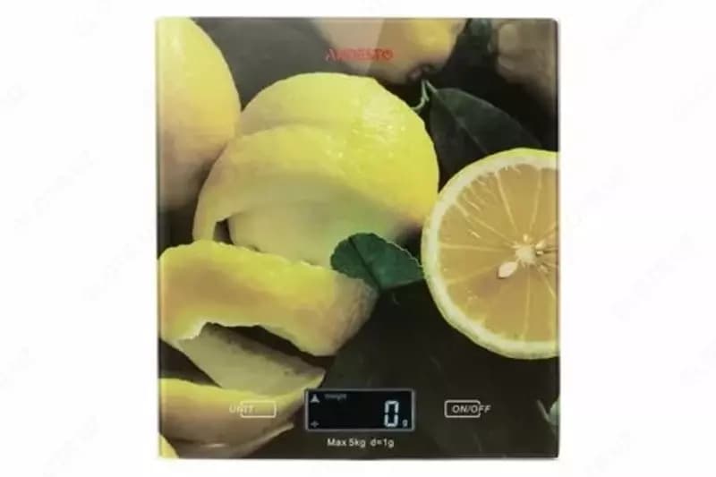 Весы кухонные Ardesto scales for kitchen Lemon 5кг, AAAx2 included, glass, colorful, SCK-893LEMON — 1