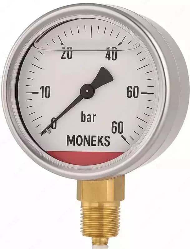 Манометр глицериновый ”MONEKS” 0–60 бар G1/4B осевой (Арт. - 36525206) — 2