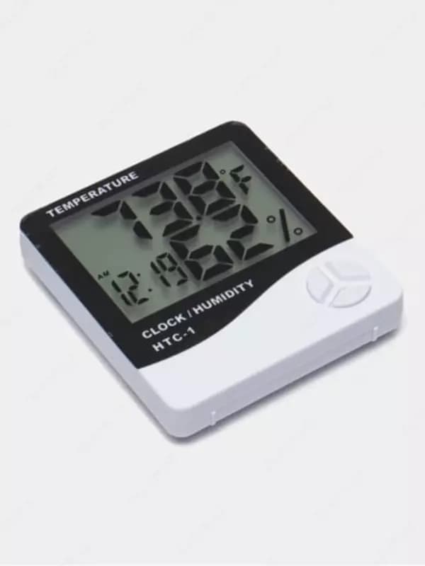 Термометр гигрометр с часами и будильником HTC-1 — 1