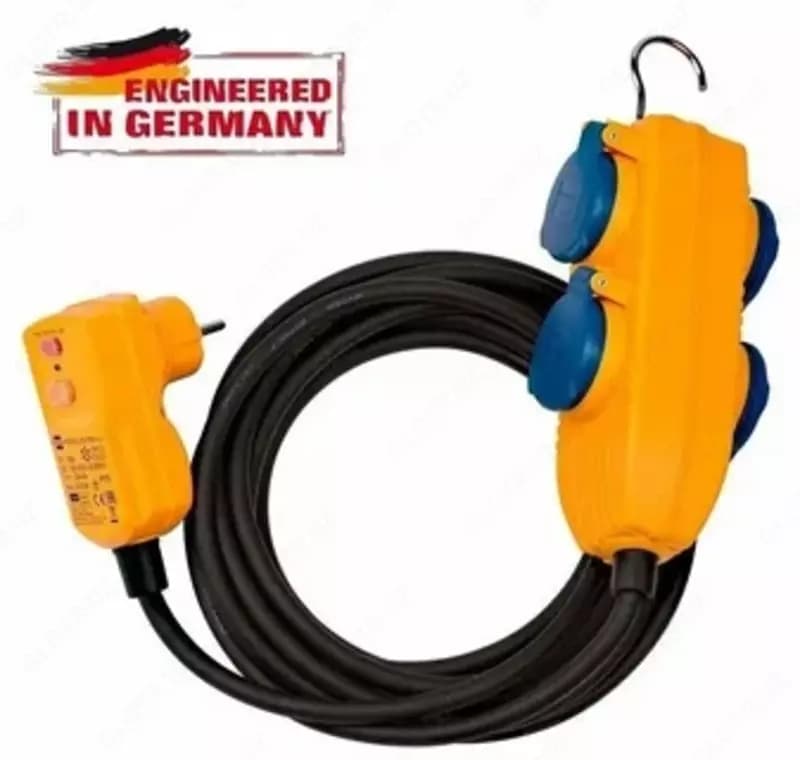 Блок розеток Brennenstuhl кабель 10 м H07RN-F 3G1,5 УЗО IP 54 1168730010 — 1