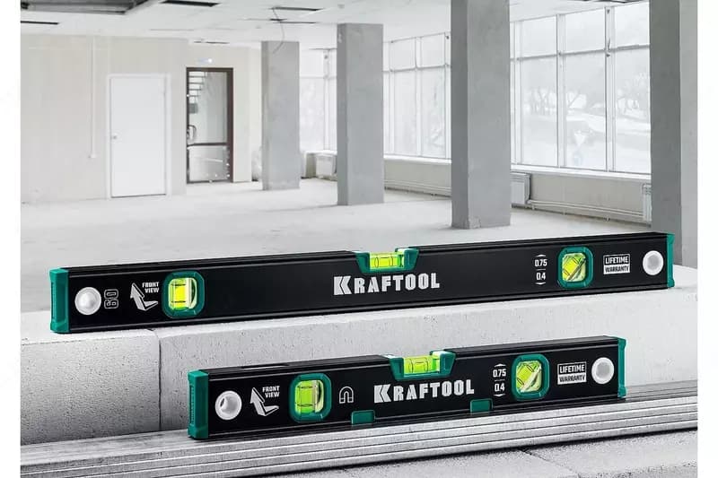 Магнитный уровень KRAFTOOL с зеркальным глазком 2000 мм (модель 34785-200) — 1