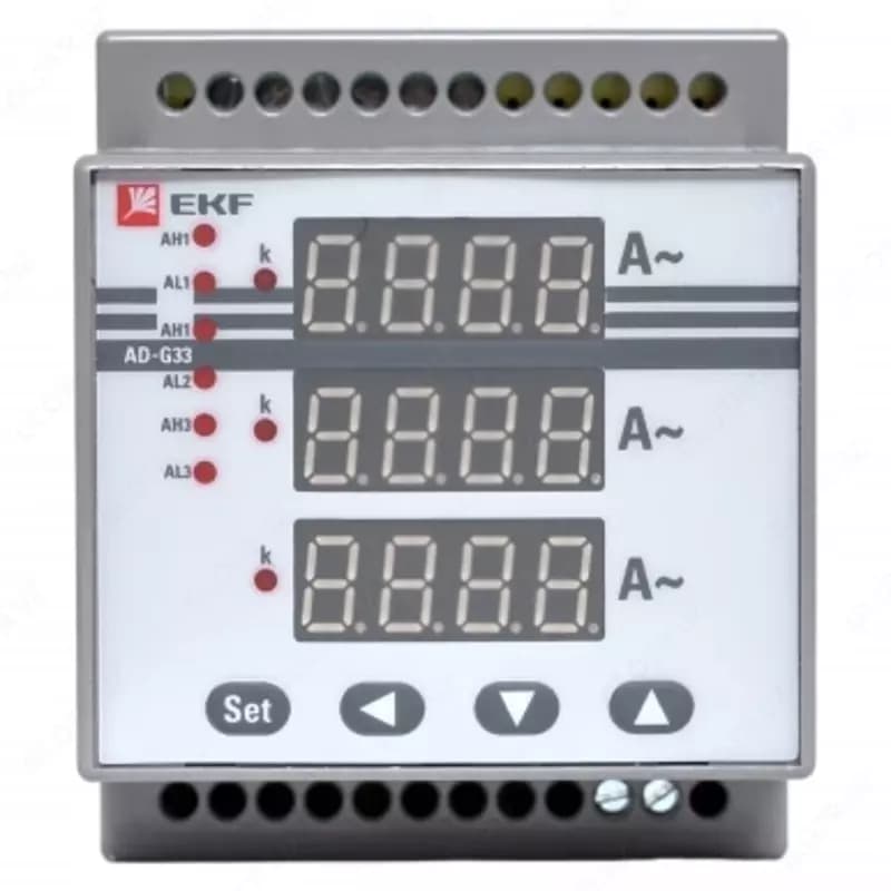 Амперметр AD-G33 цифровой на DIN трехфазный EKF PROxima (без поверки — 1
