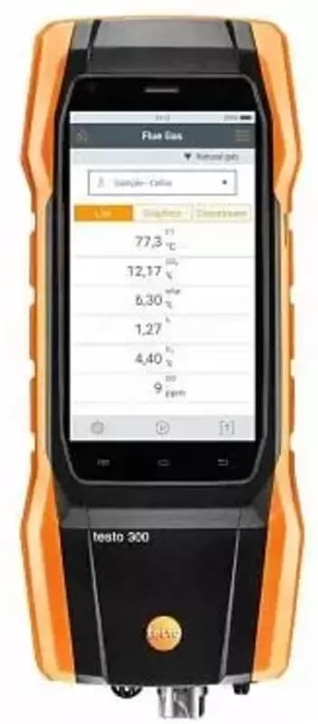 Комплект testo 300 ,без H2-компенсации - анализатор ,дымовых газов (O2 CO до 4000 ppm) — 1