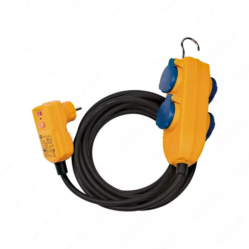 Блок розеток Brennenstuhl кабель 10 м H07RN-F 3G1,5 УЗО IP 54 1168730010 — 1