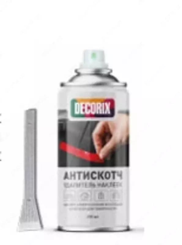 Профессиональный аэрозольный анти-скотч "DECORIX" 0146-03 DХ, удаление наклеек, скребок, 210 мл — 3