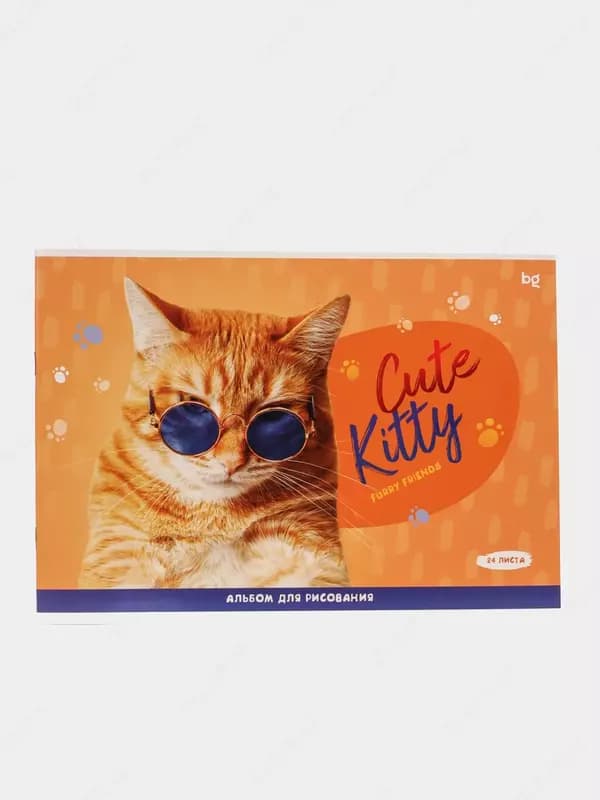 Альбом для рисования 24л., А4, на скрепке BG ”Cute Kitty — 1