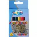 Карандаши цветные JUMBO ZOO, короткие, 6 цветов
