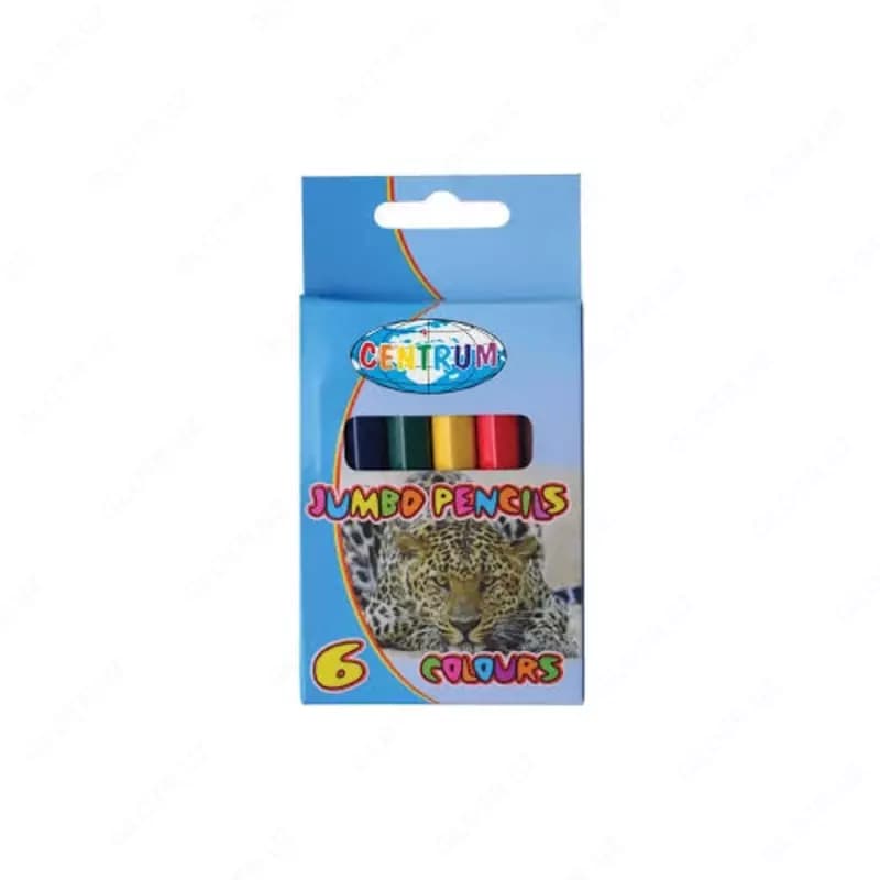 Карандаши цветные JUMBO ZOO, короткие, 6 цветов — 2