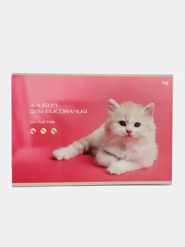 Альбом для рисования 20л., А4, на скрепке BG ”Собачка и котик — 2