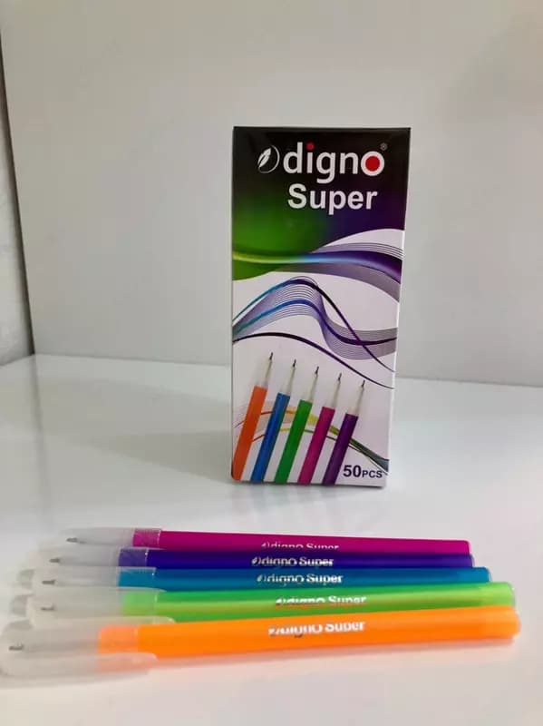 Канцелярская шариковая ручка ”Digno Super” (Цветной Неон) — 2