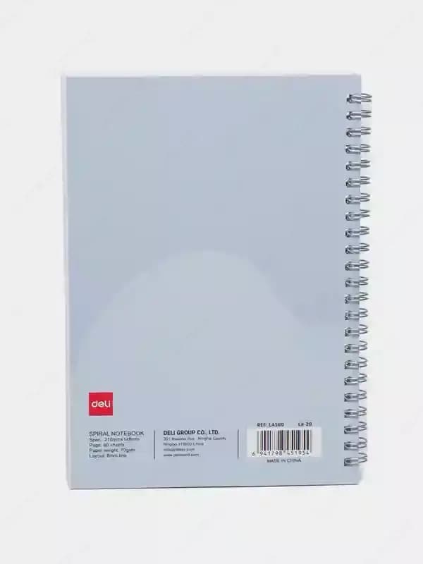Блокнот A5 60л на пружинке ELA560 LX-20 Deli (линейка) — 3
