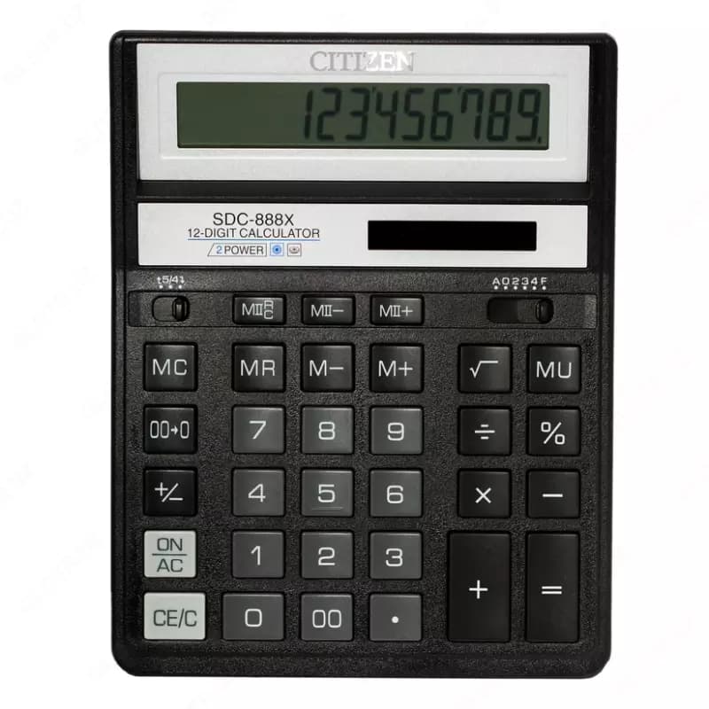 Калькулятор CITIZEN SDC-888XBK 203х158 мм (12-разрядный), черный — 1
