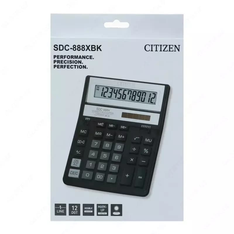 Калькулятор CITIZEN SDC-888XBK 203х158 мм (12-разрядный), черный — 3