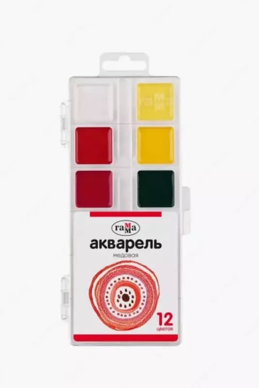 Акварель ”Гамма” медовая, без кисточки, 12 цв. (Арт. - 2001243_12) — 1