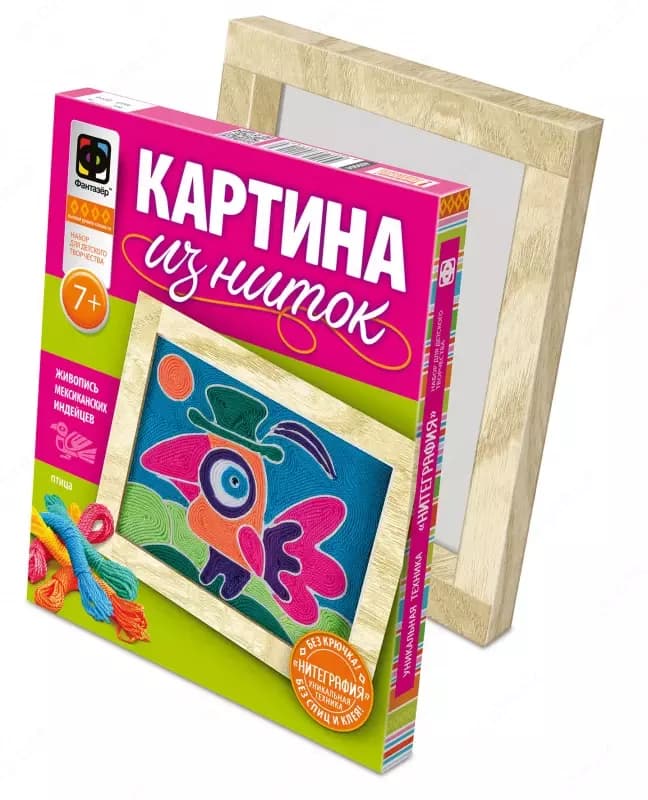 Набор Фантазер Картина из ниток ”Птица” — 2
