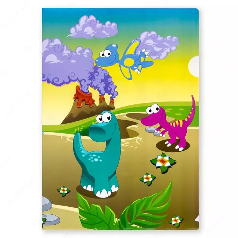 Папка-уголок А4 0,15 мм L-тип DINOSAUR ассорти ПП, Centrum — 2