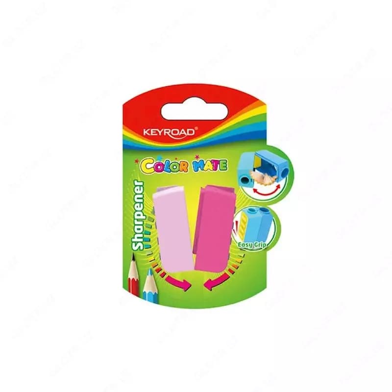 Точилка с 2 лезвиями KEYROAD COLOR MATE, ассорти — 1