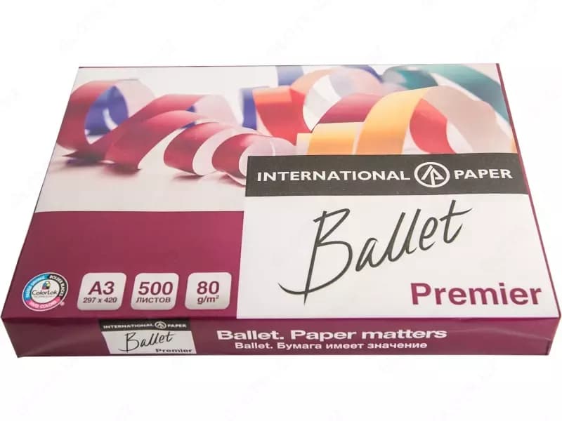 Бумага ксероксная А3 Ballet Premier 80гр., 500л., 5 кг, класс A — 1
