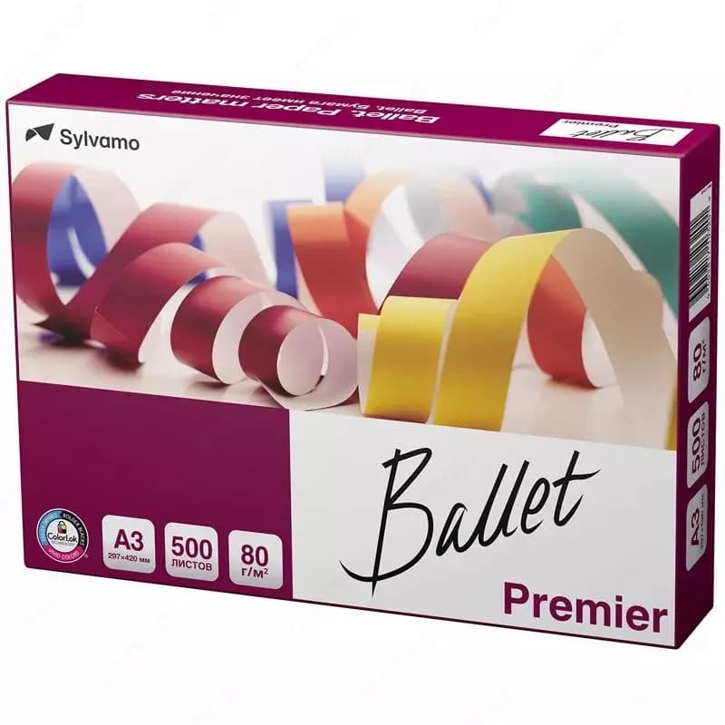 Бумага ксероксная А3 Ballet Premier 80гр., 500л., 5 кг, класс A — 3