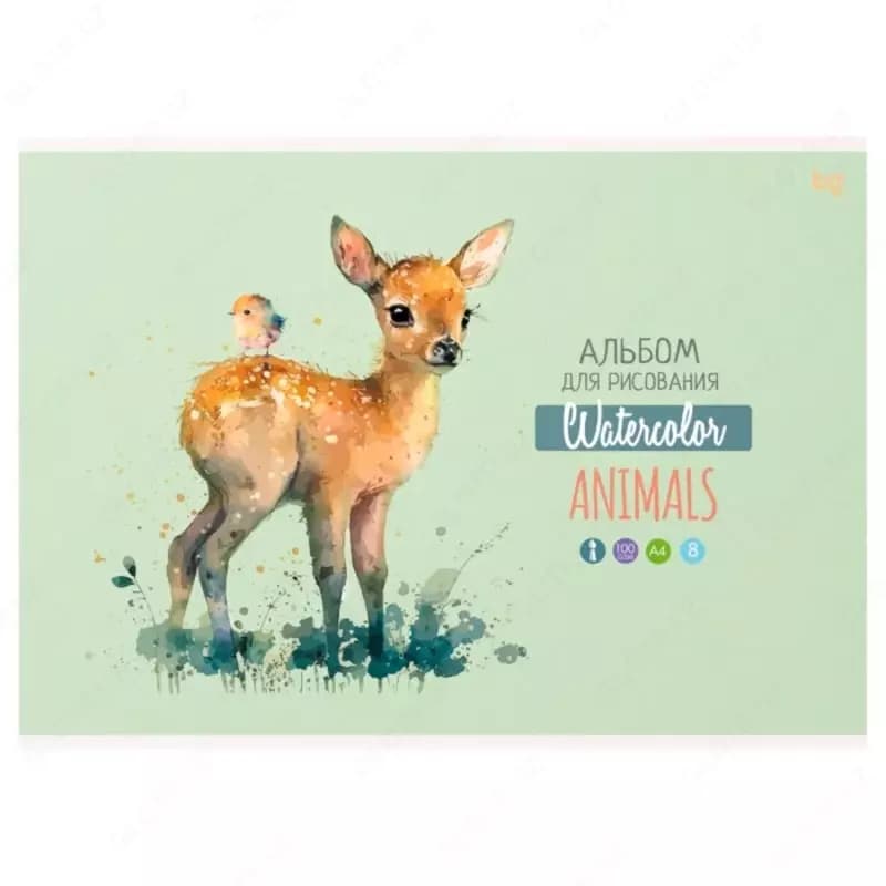 Альбом для рисования 08л., А4, на скрепке BG ”Animals” — 3
