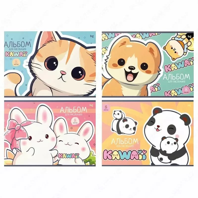Альбом для рисования BG ”Kawaii”, 8 листов, А4, на скрепке — 3