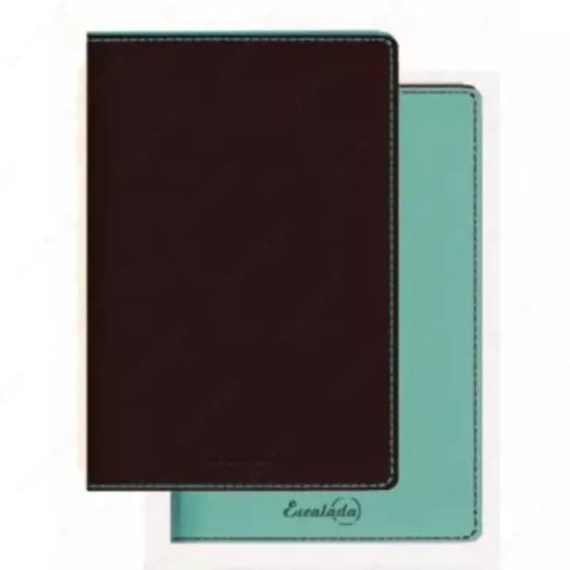 Записная книга Копибук 2 в 1 (кожзам) А5 145х213мм 160стр (80клетка +80линейка) цвет красный + черный, фисташковый + светло коричневый, бирю... — 1