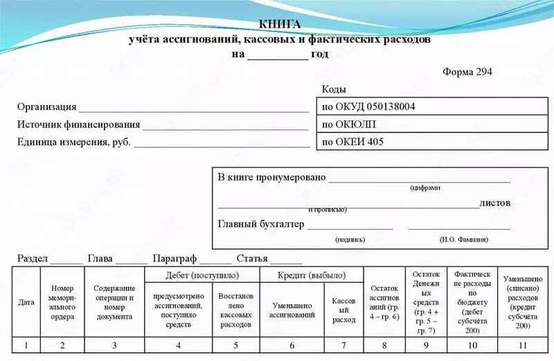 Бухгалтерская книга форма №294, А4, 50 листов, газетная бумага — 1
