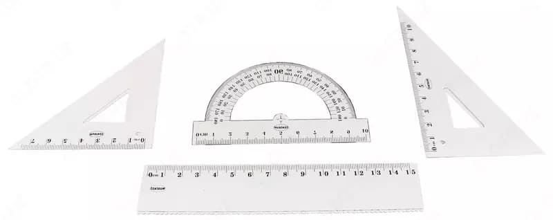 Набор линеек Centrum (лин.15 см, 2 треуг., транспортир) — 2