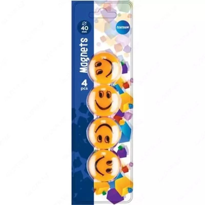 Магниты Centrum SMILE, d-40 мм, 4 шт. в блистере — 2