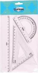Набор линеек Centrum (лин. 20 см, 2 треуг., транспортир)