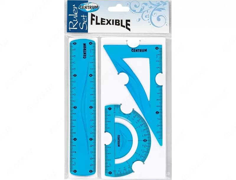 Набор линеек Centrum FLEXIBLE, ПВХ упаковка (линейка, транспортир, угольник) — 3