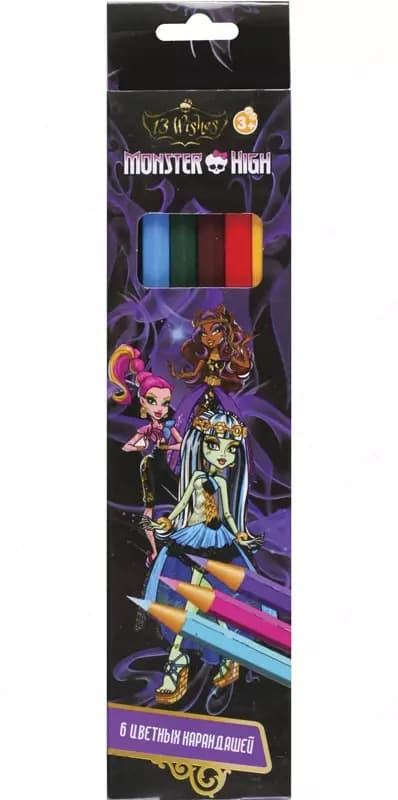 Карандаши цветные Monster High, 6 цветов, 177 мм, Centrum, картонная упаковка — 1