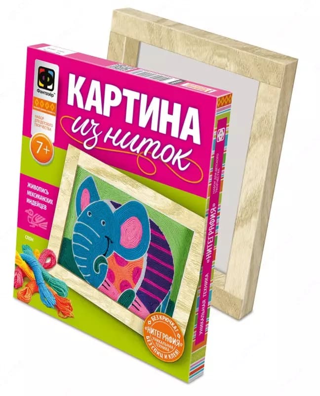 Набор Фантазер Картина из ниток ”Слон” — 1