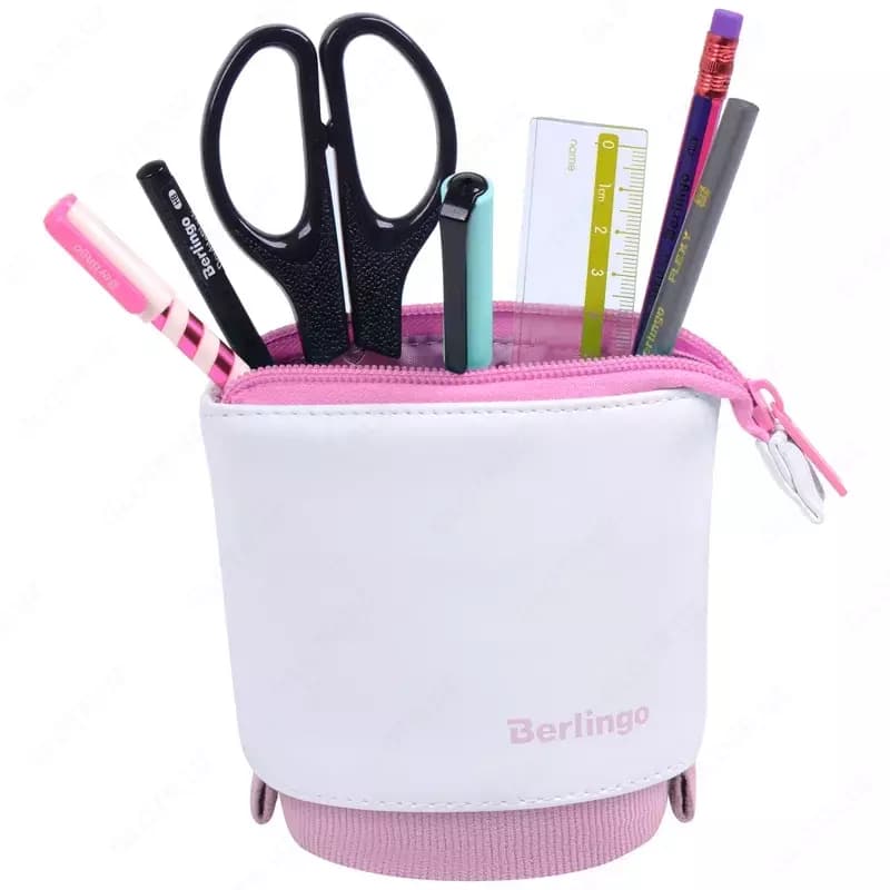 Пенал-стакан Berlingo ”Pink case”, 1 отделение, 170х75 см, вельвет, экокожа — 3