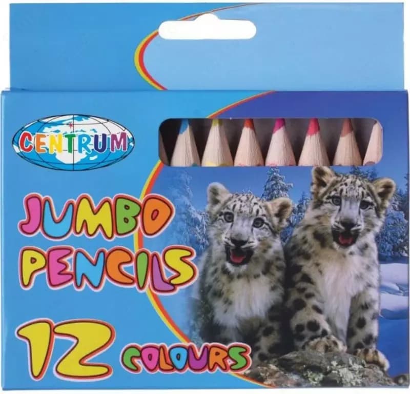 Карандаши цветные JUMBO ZOO, короткие, 12 цветов — 1