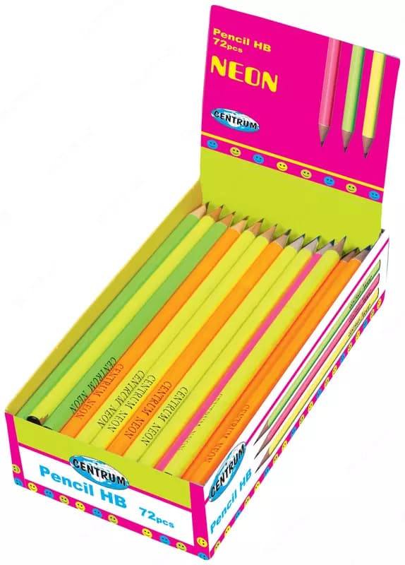 Карандаш простой НВ NEON, заточенный, без ластика, Centrum — 2