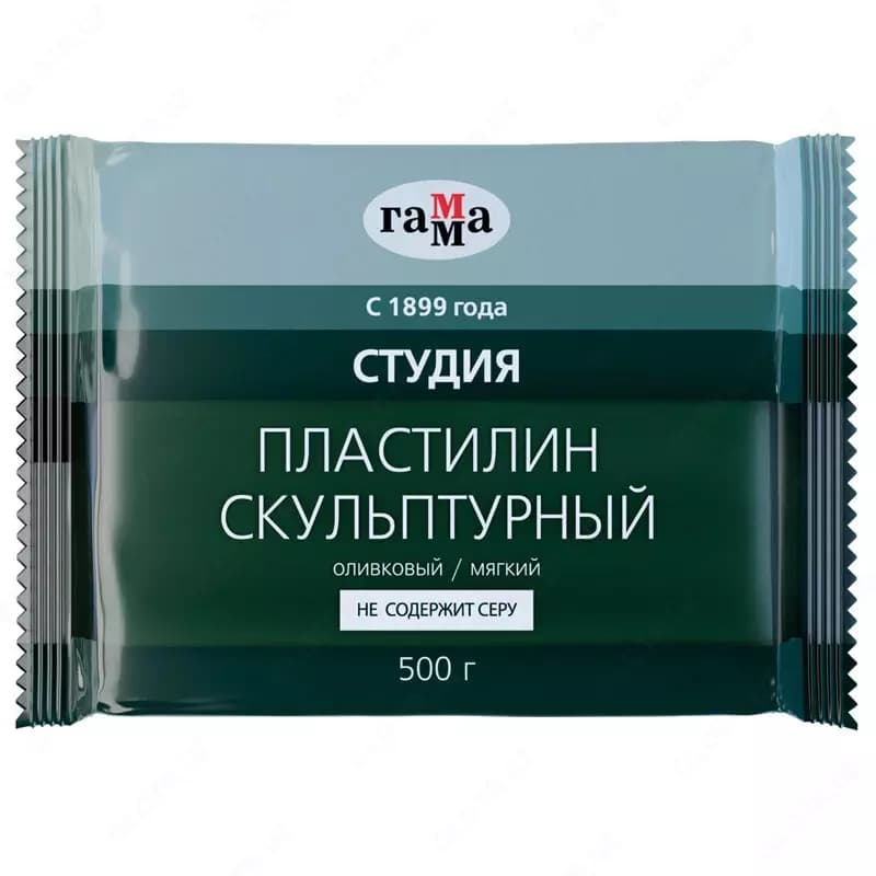 Пластилин скульптурный ГАММА мягкий оливковый, 500 г — 2