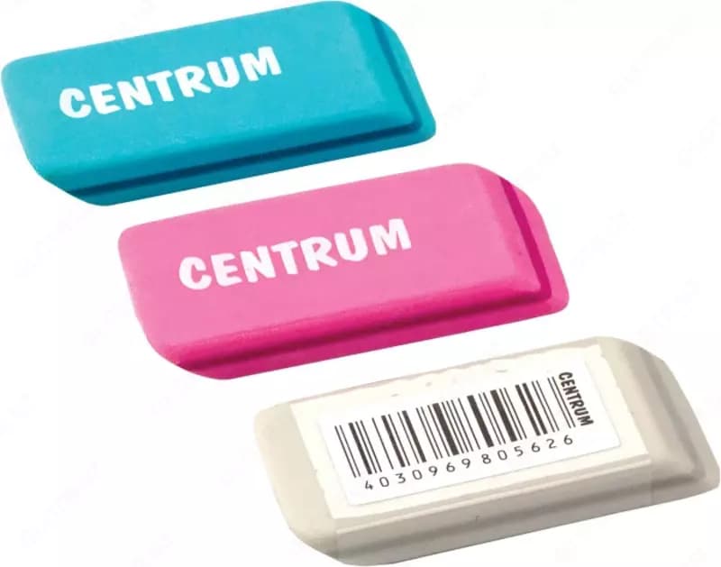 Ластик Centrum 46х20х8 мм, синтетический каучук, ассорти — 1