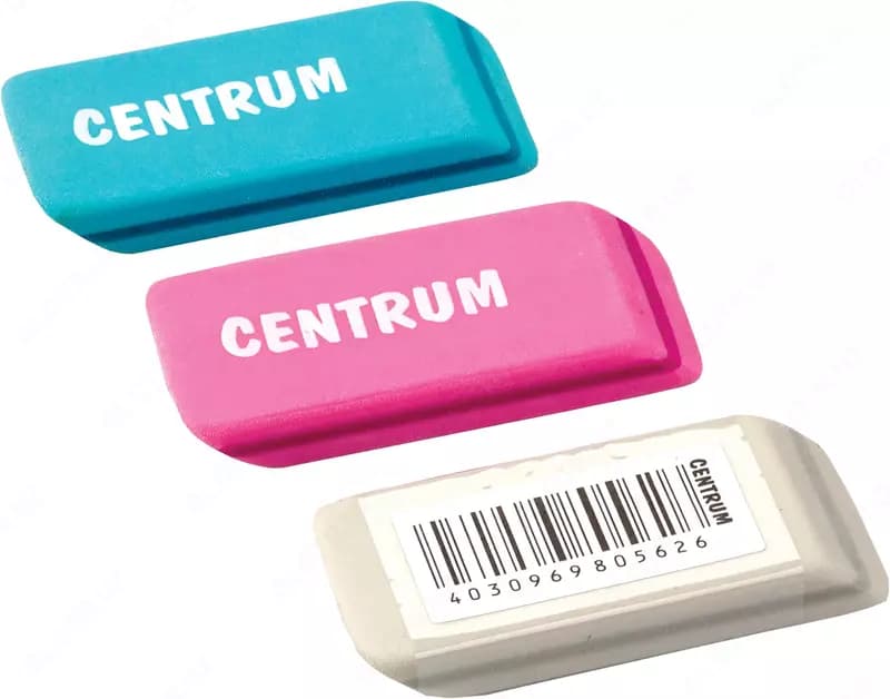 Ластик Centrum 46х20х8 мм, синтетический каучук, ассорти — 2