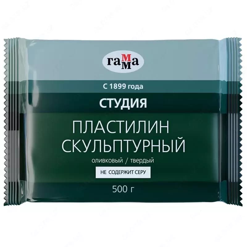 Пластилин скульптурный ГАММА твердый оливковый, 500 г — 2