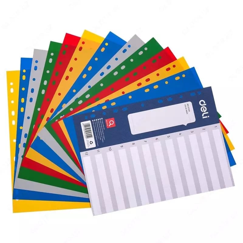 Разделитель А4 ”1-12” Deli 5725 пластиковый — 2