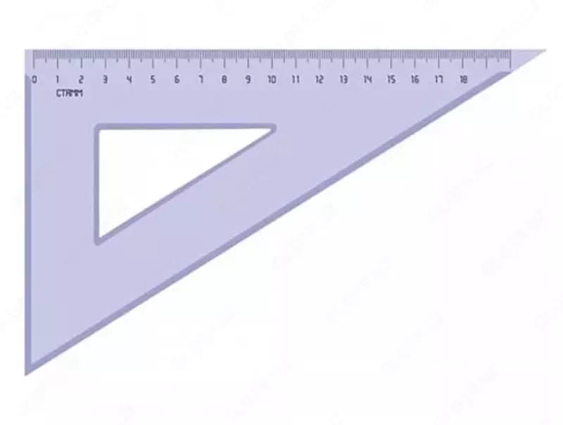 Линейка-треугольник СТАММ 18 см (30`60`90), прозрачный — 1