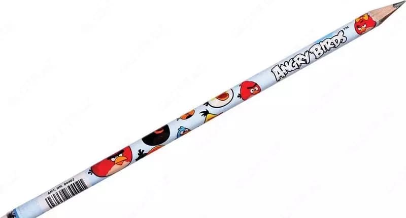 Карандаш НВ Angry Birds заточенный с цветным ластиком, в коробке — 1