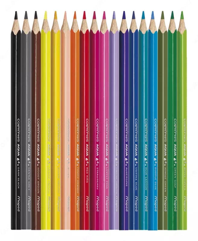 Карандаши цветные акварельные ColorPeps Aqua, 18 цветов, Maped — 2