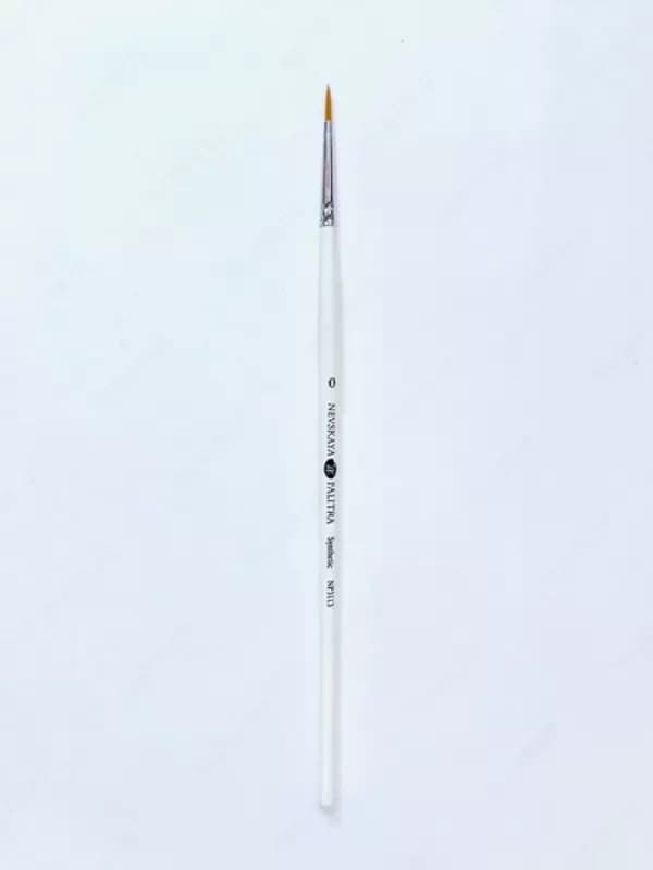 Кисть синтетическая №0 (1.2 мм) круглая, короткая ручка, Невская Палитра — 1