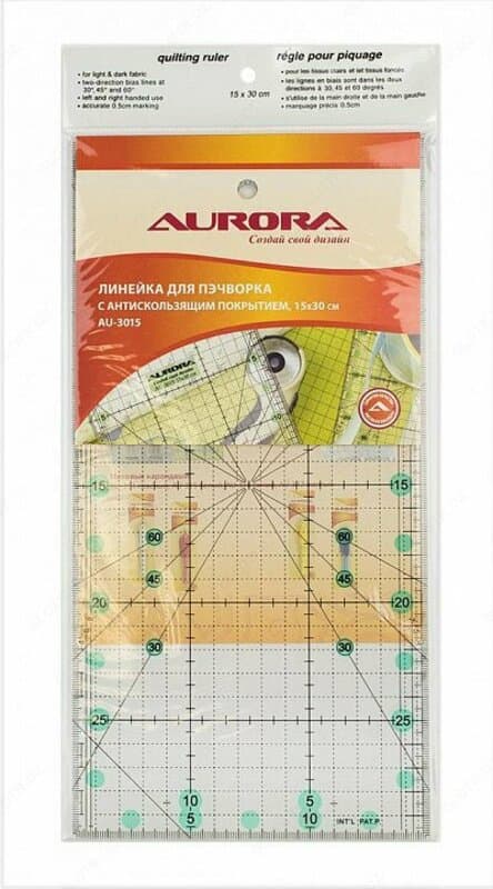 Линейка для пэчворка Aurora, 30х15 см — 2