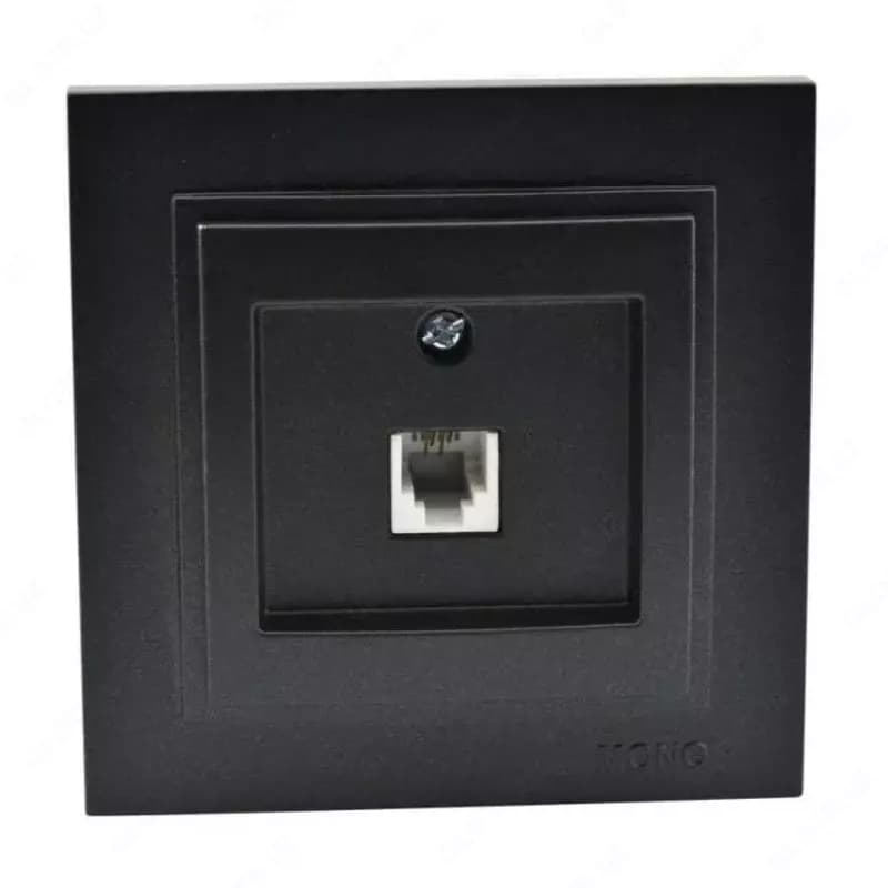 Телефонная розетка RJ11 ( одноместная) ”Dusel” Rich, 6А, IP44 (Black) — 1
