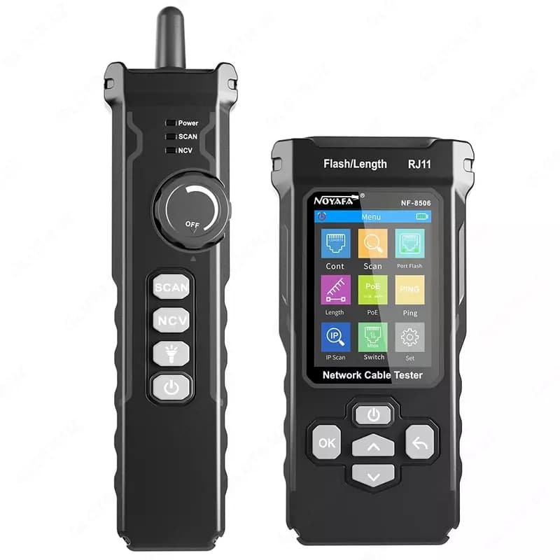 NF-8506 цифровой тестер сетевого кабеля с ЖК-дисплеем NOYAFA, перезаряжаемый сетевой линейный эхолот, Многофункциональный тестер для отслежи... — 1
