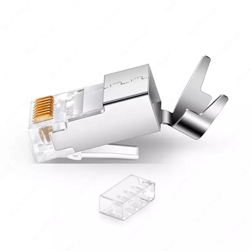 Коннектор RG45 / RJ45 7 категория металлическая Cat7 ( SFTP ) — 2