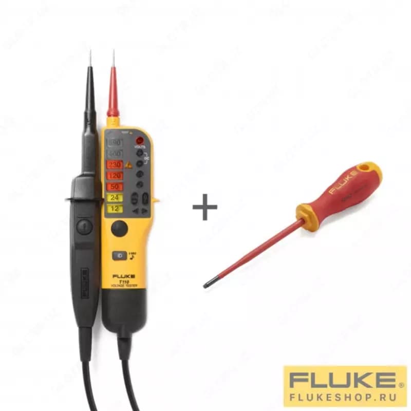 Тестер напряжения/целостности с переключаемой нагрузкой Fluke T110/VDE (версия VDE) — 1